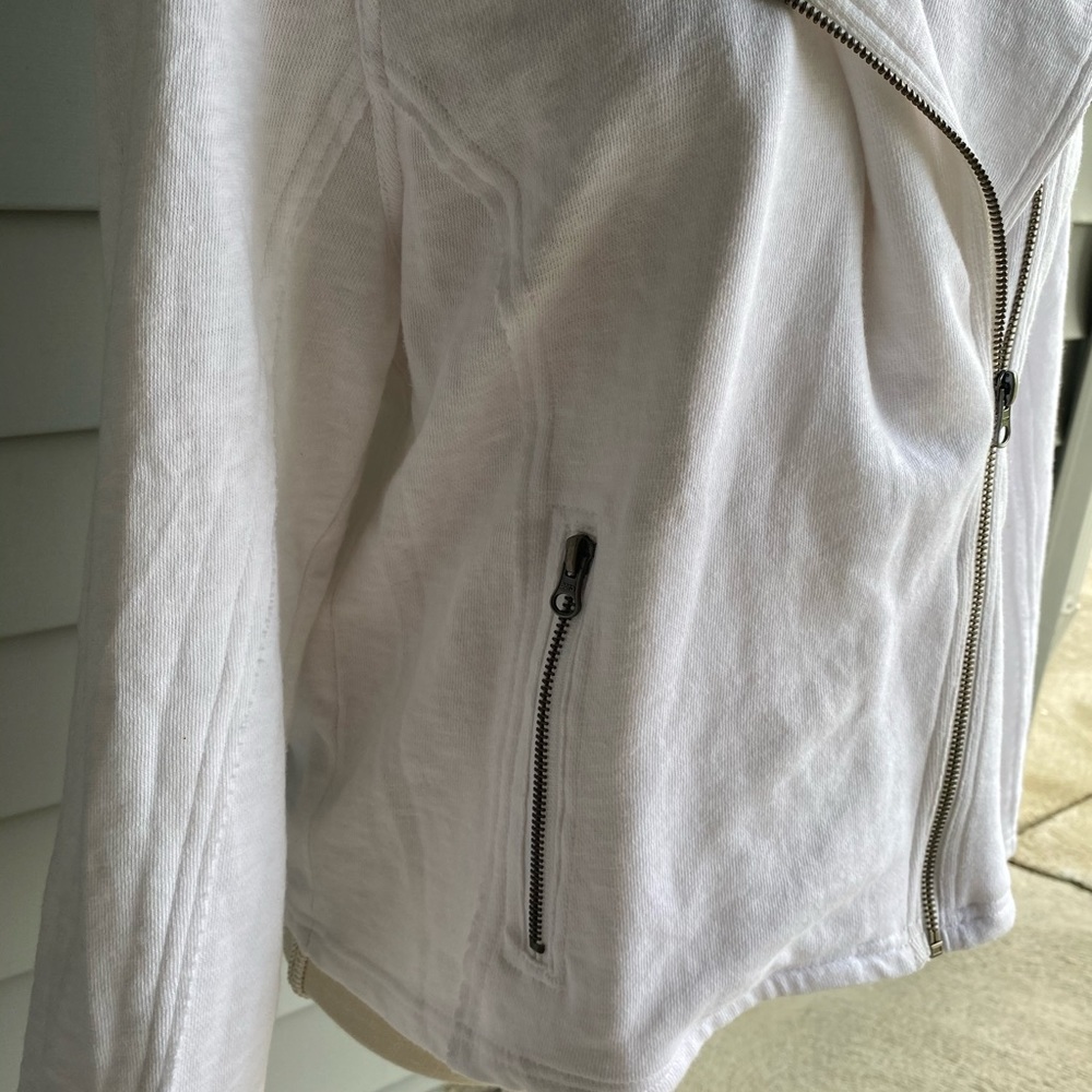 White terry biker style jacket - Picture 2 of 13